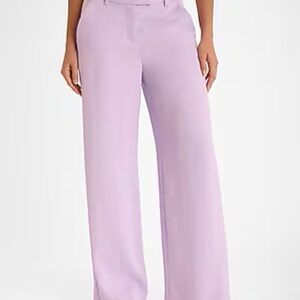 Express Editor Mid Rise Satin Trouser Pant – Lilac Purple – Size 0 Regular – NWT